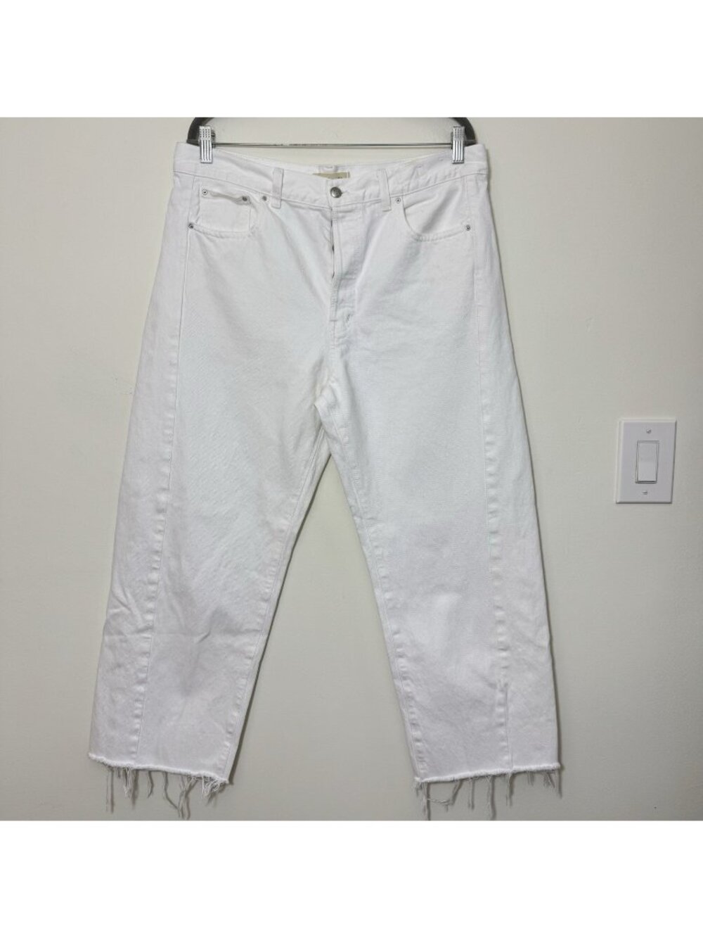 Madewell Pieced Barrel Leg Jeans Women’s Size 31 High Rise Raw Hem Not Stretch